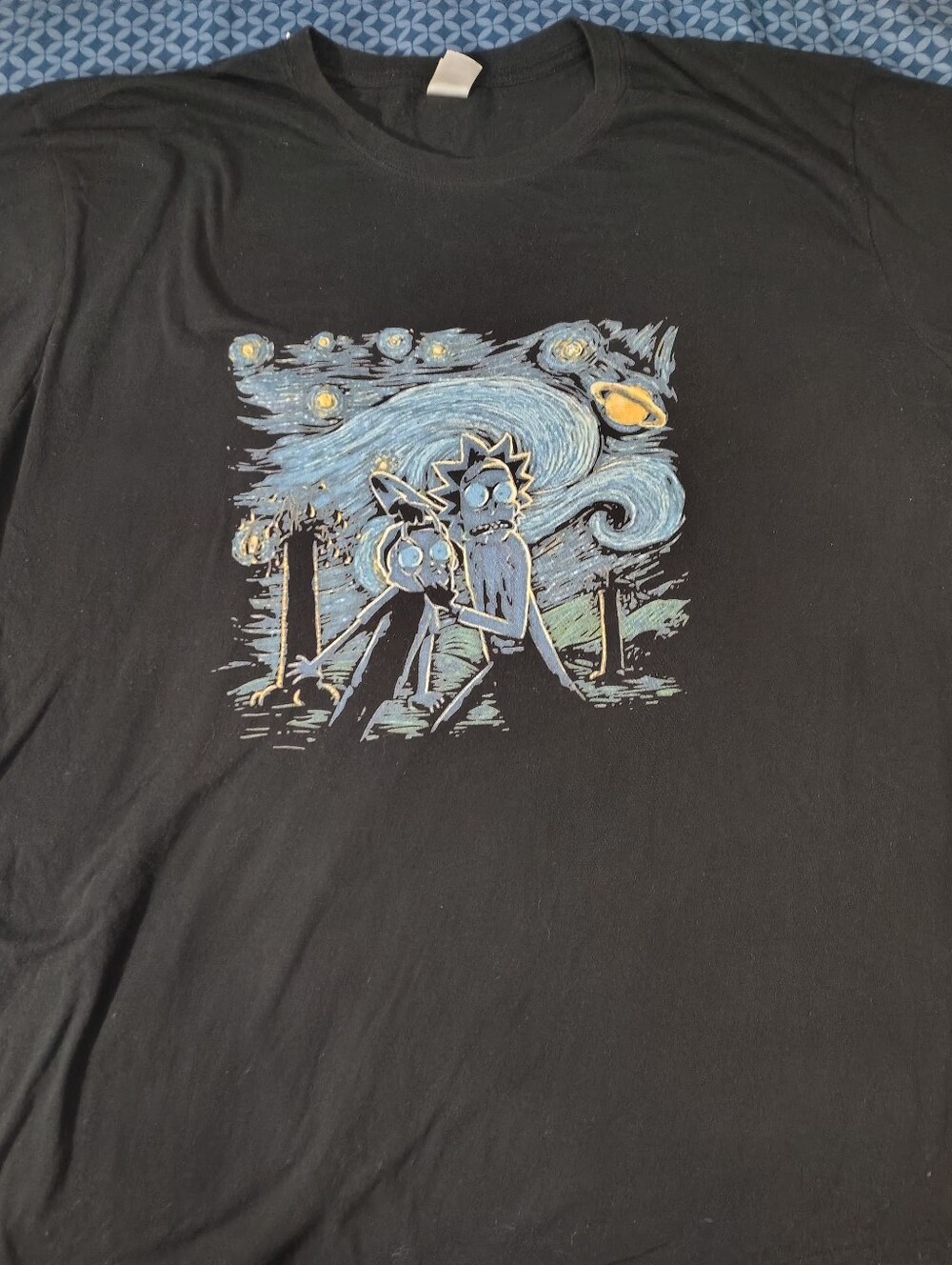 Rick and Morty - Van Gogh "Starry Night" Mashup Graphic Tee 2XL/3XL
